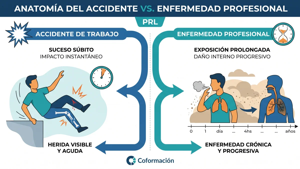 Accidente de trabajo vs Enfermedad profesional - Coformación